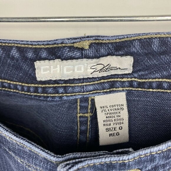 Chico's Platinum Sz 0 Regular (28x31) Bootcut Blue Women's Jeans EUC - Picture 4 of 8